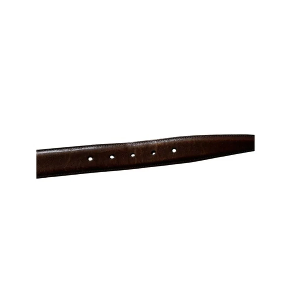 Martin Dingman Mens Brown Glazed Italian Calfskin Leather Dress Belt Size‎ 34 85